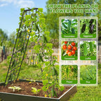 Heavy Duty 2 Pack 50"x17" Adjustable A-Frame Trellis for Climbing Plants Outdoor, Metal Rust-Proof Garden Trellis, Dense Grid Climbing Frame Trellis for Raised Beds, Cucumber, Tomatoes Outdoor