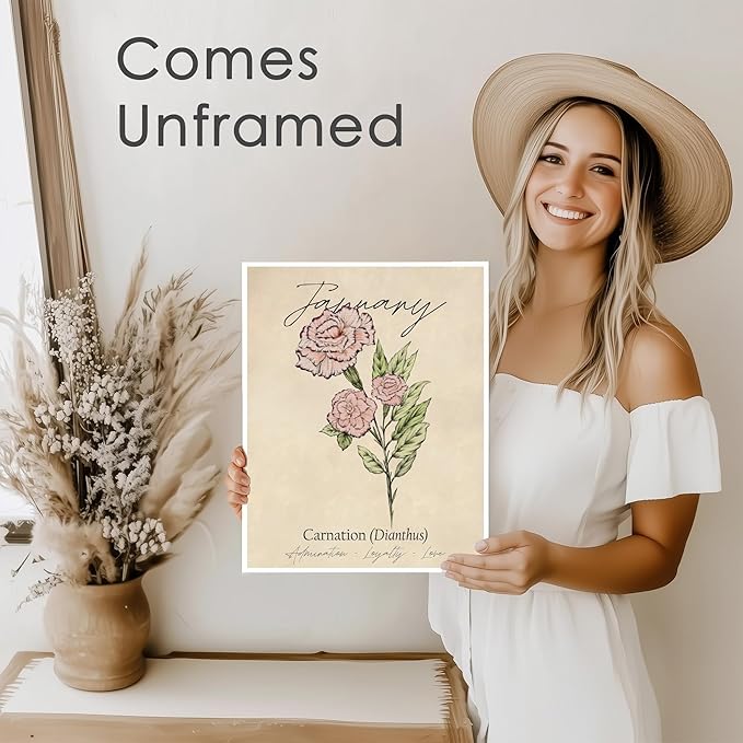 January Birth Flower Art Print - 8x10 (Unframed) | Capturing the Splendor of the January Birth Flower | Decor Accent for Birthdays and Special Occasions | Living Room Decor | Modern Home Decor