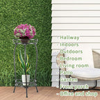 Plant Stand Indoor Outdoor，Tall Black Metal Rustproof Stable Plant Stands，2 Tier 27.1 inch (2PS-Iron)