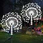 2 Pack 250LED Solar Garden Lights Outdoor, Dual Lighting Modes Firework Lights Solar Powered, Waterproof Twinkle Fairy Light Outside for Yard Patio Pathway Christmas Party Decorative(Cool White)