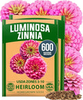 HOME GROWN Pink Zinnia Seeds – 600 Luminosa Zinnias 1g, Easy to Grow Annual Flower Seeds for Planting Outdoors for 2026, Fast Blooming, Heat Tolerant Herb Seed Garden Companion (Zinnia elegans)