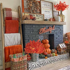 Artificial Fall Flowers Outdoor UV Resistant Fake Mums Bulk Outdoor Faux Mums Plants Plastic Flower Decorations for Home Garden Porch Hanging Planter Vase Autumn Decor Outside, 12 Bundles (Orange)