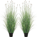 3FT / 4FT Extra Lush Artificial Plant (2pcs), Luxury Fake Tall Plants with Pot, Luxury Faux Tall Greenery with Dogtail for Garden Porch and Home Decor (Gray, 4FT)