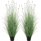 3FT / 4FT Extra Lush Artificial Plant (2pcs), Luxury Fake Tall Plants with Pot, Luxury Faux Tall Greenery with Dogtail for Garden Porch and Home Decor (Gray, 4FT)