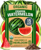 HOME GROWN 𝗨𝗦𝗔 𝗣𝗥𝗘𝗠𝗜𝗨𝗠 𝗢𝗥𝗚𝗔𝗡𝗜𝗖 Watermelon Vegetable Seeds 15 & Cherry Belle Radish 800 & Tendersweet Carrots 3000