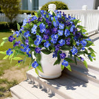 Hommyea Artificial Flowers for Outdoor, 2 Bundles UV Resistant Fake Plants Decoration Realistic Faux Silk Flowers No Fade Plastic Flowers for Outside Planters Home Porch Patio Yard Garden Decor