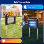 Solar Bug Zapper Outdoor Waterproof, 4500V Cordless Mosquito Zapper | USB-C rechargeable, solar powered with auto light sensor, hanging or stake use for patio, garden, backyard, camping, garage