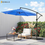 NEWBULIG 10FT Patio Umbrella, Offset Cantilever Outdoor Patio Table Umbrella, UV Protection, Fade Resistant Fabric, Easy Tilt Adjustment for Pool, Deck, Garden, Backyard