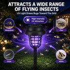 4 Pack Solar Bug Zapper Outdoor Waterproof Solar Powered Mosquito Zapper Repellent Outdoor Patio,Cordless & Auto On/Off Purple White Light Small Fly Insect Zappers for Garden Backyard