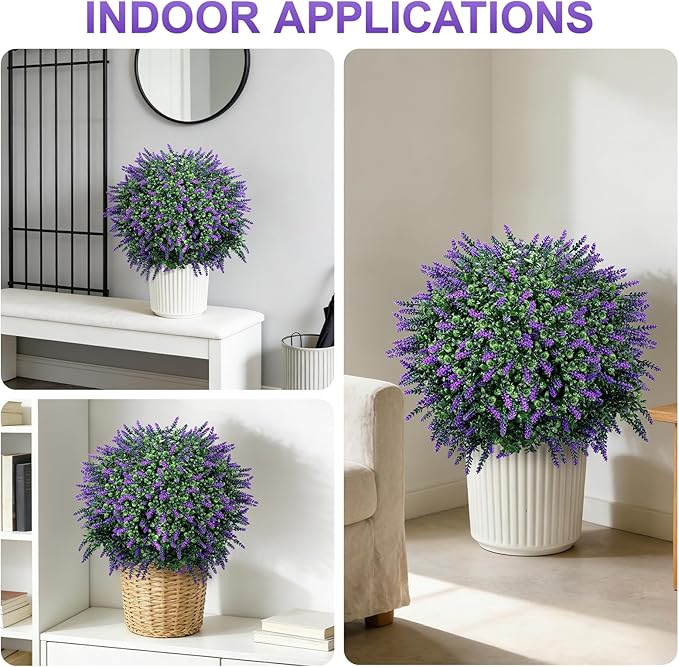 TNELTUEB Artificial Lavender Boxwood Topiary Ball 27" Tree, Set of 2 UV Resistant Faux Silk Shrubs with Ground Spikes, Large Fake Boxwood Plants for Outdoor, Garden, Porch, Patio Decor and Reception