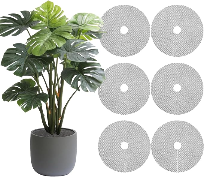 6 Pcs 15.7Inch Plant Pot Grids Cuttable Soil Covers Plant Protectors from Cats Pot Grid Cover Indoor for Outdoor Garden Protection Flower Decoration Tree Barrier Ring