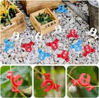 XINHUIDALSQ 60 PCS Low-Pressure Plant Training Clip, 90 Degrees Plant Stem Trainer, Plant Training Clips Plant Bud Bender, Gentle Plant Clips(Red)