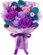 Eterfield Flowers for Delivery Prime, Mothers Day Flowers Forever Bouquet, Preserved Roses and Purple Flowers Birthday Gifts for Her Women Wife Mom Grandma Anniversary Valentine's Day Christmas