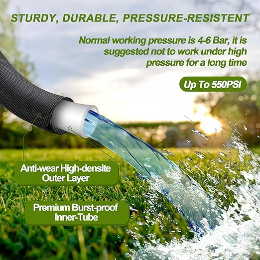 50FT Garden Hose with Soil Moisture Meter, Flexible Non-Expanding Water Hose, No Kink Leak Proof, Analog Plant Moisture Tester, Watering Control System for Lawn Garden Plant Care