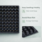 Gardzen 10 Pack 128 Cell Seed Starter Trays, 1.5" Deep Plug Tray for Seedlings, Durable Seedling Trays with Drainage Holes, Fit Standard 1020 Drip Tray