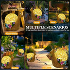 Solar Snail Garden Decorations Outdoor Lights Yard Decor,Resin Fariy Statues Cracked Glass lamp Outside for Backyard Patio Lawn Porch,Unique Gifts for Women Mom Grandma