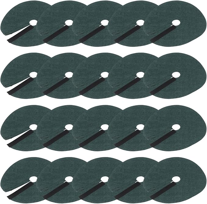 20 Pack Green Tree Guard Rings Non Woven Fabric Barrier Mats Breathable Root Protector Grass Control Discs for Garden Tree Collars for moisture(32cm)