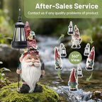 Garden Gnomes Statue with Solar Lantern, Outdoor Gnome Decorations for Yard, Outdoor Figurine Ornament with LED Lights for Patio Lawn, Mother's Day Birthday Gift for Women Mom Grandma