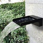 PONDO 304 Stainless Steel Made Exquisite Handcrafted Waterfall Spout for Landscape, Water Fountain Spout Scupper Luxury Decoration for Pools, Ponds, Water Walls (Black Powder Coating)