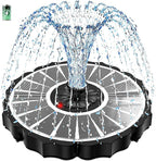 SZMP Solar Fountain, Works in Cloudy with 2000mAh Battery Backup, Glass Solar Powered Bird Bath Fountain with Smart Status Indicators, 3.5W, 8 Nozzles, for Garden, Outdoor (White)