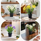 3 Pack Fake Small Plant in Pot Artificial Potted Flowers for Home Decor Fake Flower Plant Greenery Mini Faux Plant for Indoor Bedroom Living Room Office Shelf Bathroom Farmhouse Decor (Type 1)