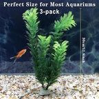 LIYAOLI Aquarium Artificial Plants 12 Inch 3Pack - Tall Realistic Fish Tank Plants Decor with Stable Base, Soft Leaves for Betta, Guppy, Shrimp & Tropical Fish, Aquascape Decoration for Silk Aquarium