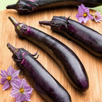 Bonnie Plants Ichiban Type Japanese Eggplant - 4 Pack Live Plants, Great in Containers, 10in. Long Fruit, Perfect for Grilling & Roasting, Green