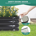 4 in 1 Galvanized Raised Garden Bed - 6x2x1ft (2Packs) Modular Planter Box Outdoor | Metal Raised Bed Kit with Bracing Rods for Gardening Vegetables Flowers Fruits Herbs (Dark Grey)