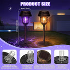 Qualirey 4 Pcs Solar Mosquito Zapper Outdoor Waterproof Solar Powered Bug Zapper Outdoor Mosquito Killer Lamp Trap Repellent Light for Garden Yard Insect (Purple and Warm Light,Bronze)