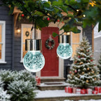 GIGALUMI Solar Lights Outdoor Waterproof, 8 Pack Solar Hanging Lights Garden Decor, Gifts for Women, Solar Outdoor Lantern Waterproof Cracked Glass for Yard, Fence, Tree(Cold White)