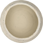 Creative Co-Op Distressed Cream Terracotta Planter with Fluted Texture