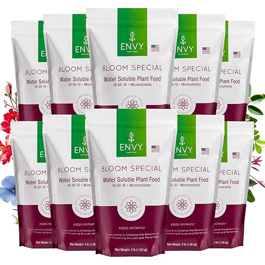 ENVY Bloom Special Plant Fertilizer for Flowering Plants, 30 Pound - Makes 3,000 Gallons, for Indoor and Outdoor Plants, Pet Safe, Water Soluble, Made in USA