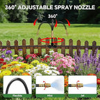 230FT Drip Irrigation System for Garden with 38pcs Adjustable Copper Nozzles & Emitters, Automatic Garden Watering System with 1/2" & 1/4" Tubing for Raised Bed, Yard, Greenhouse, Potted Plants, Lawn