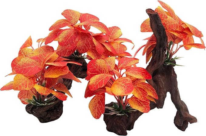 M2cbridge Artificial Fish Tank Plants Aquarium Plant Aquatic Water Grass Foreground Decor(2PCS Large Colorful)