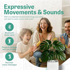 PLANTPETZ Extra Large Robotic Planter – Smart Planter Fits 6 Inch Pots | Bluetooth Speaker | Interactive Smart Plant Pot Turns A Real Plant Into a Touch/Motion Responsive Companion - Sand Beach Tan