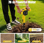 Cordless Electric Post Hole Digger - 20V Earth Auger Hole Digger with 2000mAh Battery & Charger, 550RPM Electric Hole Digging Machine for Digging, Planting, Fencing, Lightweight and Portable Design