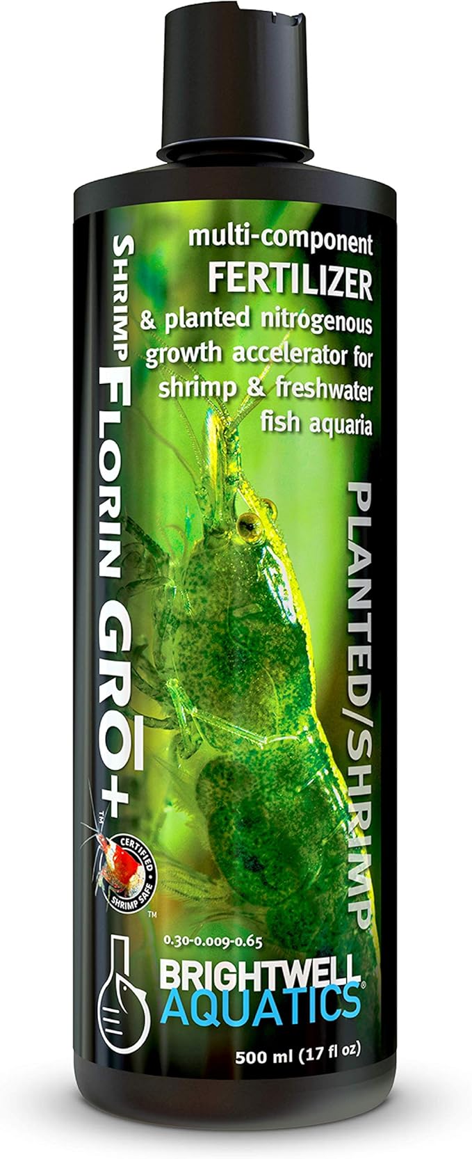 Brightwell Aquatics Shrimp FlorinGrō+ – Nitrate-Based Plant Supplement for Shrimp Aquariums – Supports Growth, Chlorophyll & Vibrant Foliage – Copper-Free, 500 ml