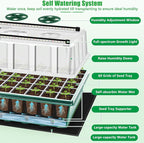 2 Set 120-Cell Seed Starter Kit with Seedling Heat Mat, Self-Watering Seed Starter Tray with Adjustable Brightness Timed Grow Light Humidity Domes, Indoor Seedling Starter Tray Plant Germination Kit