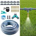 27pcs Drip Irrigation System Kit with Quick Connect Fittings, Adjustable Nozzles, and Y-Shaped Distribution Tubing for Garden, Lawn, Greenhouse, and Outdoor Plants