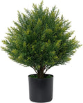 Artificial Topiary Ball Tree 19''T Faux Little Bush Ball Tree UV Resistant Shrub Potted Artificial Plant for Outdoor Indoor Front Porch Garden