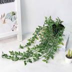 Fake Hanging Plants Artificial Small Potted Plants Mandala Leaves Faux Vines Indoor Greenery Plant for Living Room Shelf Decor (1 PCS)