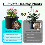 Land Guard 4-Pack Fabric Grow Bags 15 Gallon, Thickened Nonwoven Garden Pots, Growing Bags with Handles, Black