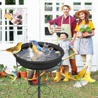 Bird 37In Bath for Outside with Removable Bowl Metal Base, Freestanding Rust-Proof Birdbaths & Birdfeeder, Bird Baths Feeder Bowl for Outdoors Garden Patio Yard Lawn Decor (Black)