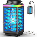 Bug Zapper Outdoor Cordless, 4200V Electric Mosquito Zapper with LED Blue Light, 3 in 1 Portable & Rechargeable Bug Zapper Outdoor Waterproof IP67, Wireless Hanging Fly Zapper for Patio Camping