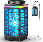 Bug Zapper Outdoor Cordless, 4200V Electric Mosquito Zapper with LED Blue Light, 3 in 1 Portable & Rechargeable Bug Zapper Outdoor Waterproof IP67, Wireless Hanging Fly Zapper for Patio Camping