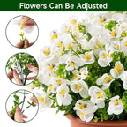 Artificial Flowers for Outdoor, UV Resistant Fake Silk Pansies Flowers, Realistic Faux Plants for Outside Indoor Porch Patio Window Box Planter Home Decor (16, White)