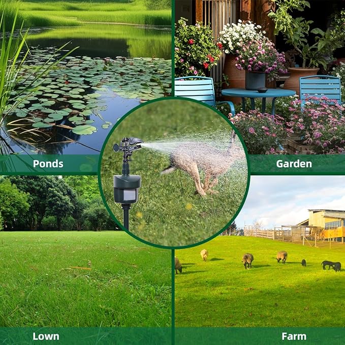 Motion Activated Sprinkler Outdoor Waterproof Repellent for Yard