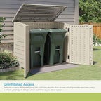 Suncast 4 Pack 34 Cu Ft Capacity Horizontal Outdoor Storage Shed for Garbage Cans, Garden Accessories, Backyard, and Patio Use, Vanilla
