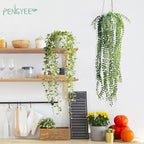 3 Packs Fake Hanging Plants with White Pots, 37" Artificial Hanging Plants for Wall Decor, Fake Plants Mandala Vine Indoor/Outdoor for Home Bathroom Bedroom Kitchen Office Room Decor