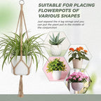 EBOOT 3 Pack 33 41 48 Inch Large Macrame Plant Hanger Rope to Hang Flower Pot Plant Holder for Indoor Outdoor Decorations, 4 Legs (Linen Color)